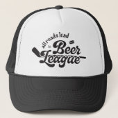 All Roads Lead to Beer League, Funny Hockey Trucker Pet (Voorkant)