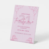 All Roze Verjaardag Piedestal Reclamebord Met Voetstuk (Voorkant)