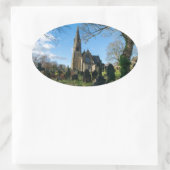 All Saints Church, Salterhebble Ovale Sticker (Tas)
