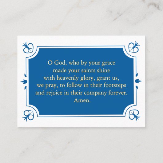 All Saints’ Day Catholic Prayer Card Plaatskaartje (Achterkant)