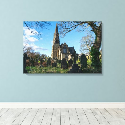 All Saints Kerk, Salterhebble Canvas Afdruk (Insitu (Houten vloer))