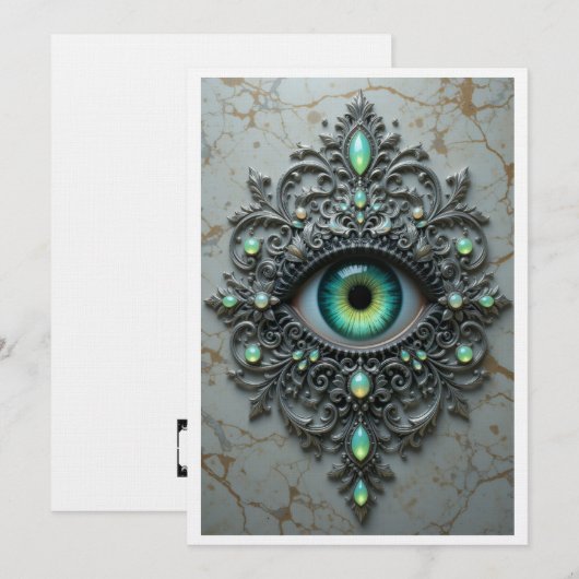 All Seeing Eye Brooch Card Bedankkaart (Voorkant / Achterkant)