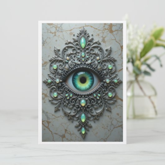 All Seeing Eye Brooch Card Bedankkaart (Staand voorkant)