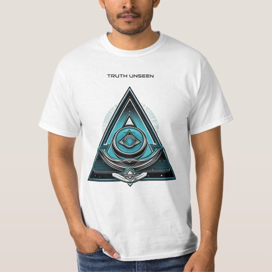 All-Seeing Eye Triangle - Mystieke geometrische ku T-shirt (Voorkant)