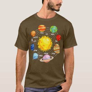 All Solar Systems Planets Astronaut Science Space  T-shirt