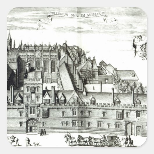 All Souls College, Oxford University, 1675 Vierkante Sticker (Voorkant)