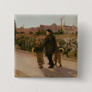 All Souls' Day, c.1882 Vierkante Button 5,1 Cm