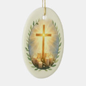 All Souls Day Feast Blessings with Cross Candles Keramisch Ornament (Rechts)