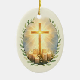 All Souls Day Feast Blessings with Cross Candles Keramisch Ornament