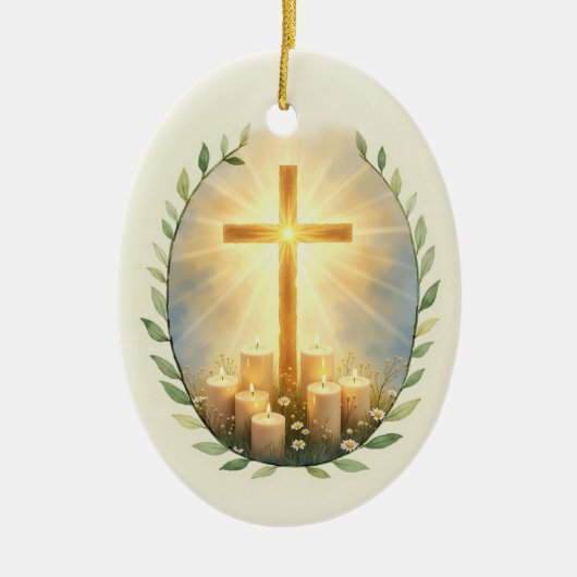 All Souls Day Feast Blessings with Cross Candles Keramisch Ornament (Voorkant)