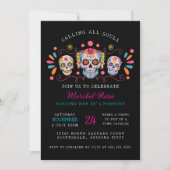 All Souls Mexican Snoep Skull Verjaardag Kaart (Voorkant)