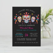 All Souls Mexican Snoep Skull Verjaardag Kaart (Staand voorkant)