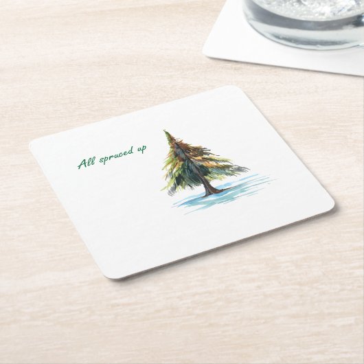 All spruced up kartonnen onderzetters (Schuin)