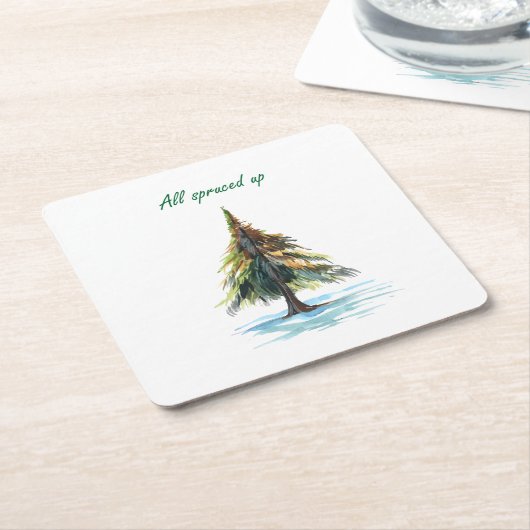 All spruced up kartonnen onderzetters (Schuin)