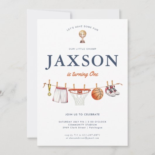 All Star 1e verjaardag | Basketbal Champ Verjaarda Kaart (Voorkant)