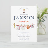 All Star 1e verjaardag | Basketbal Champ Verjaarda Kaart (Staand voorkant)