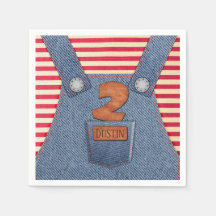 All-Star 2e verjaardag Denim Overalls Paper Napkin