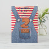 All-Star 2e verjaardag Denim Overalls Uitnodiging (Staand voorkant)