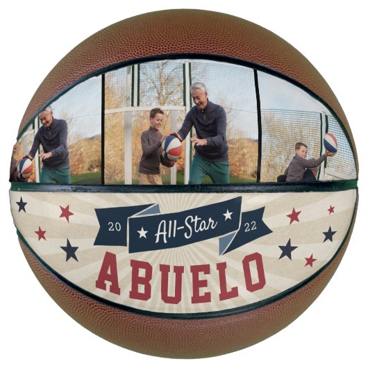 All-Star Abuelo Aangepaste foto opa Basketbal (Voorkant)