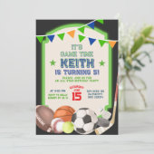 All Star All Sports Theme Kinderen Verjaardag Kaart (Staand voorkant)