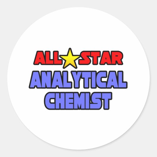 All Star Analytische Chemicus Ronde Sticker (Voorkant)