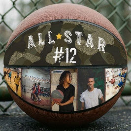 All-Star Army Camouflage Team Nummer Foto Collage Basketbal