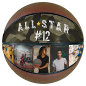 All-Star Army Camouflage Team Nummer Foto Collage Basketbal (Voorkant)