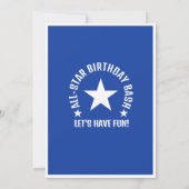 All Star Atleet Honkbal Blauw Verjaardag Kaart (Achterkant)