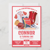 All Star Atleet Honkbal Rode Sport Verjaardag Kaart (Voorkant)