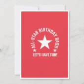 All Star Atleet Honkbal Rode Sport Verjaardag Kaart (Achterkant)