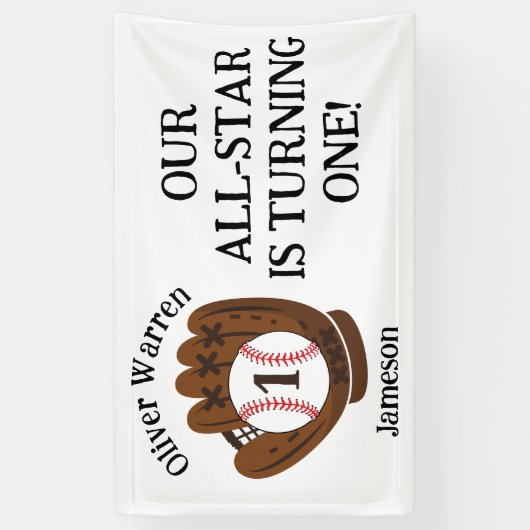 All-Star Baby Boy's 1e Verjaardag Baby shower Spandoek (Verticaal)