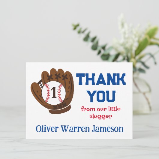 All-Star Baby Boy's 1e Verjaardag bedankje Bedankkaart (Staand voorkant)