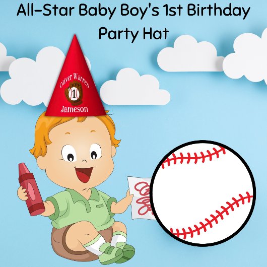 All-Star Baby Boy's 1e verjaardag Feesthoedjes