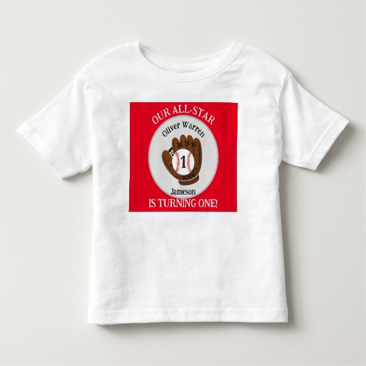 All-Star Baby Jongens 1e Verjaardag Baby Shower Kinder Shirts (Voorkant)