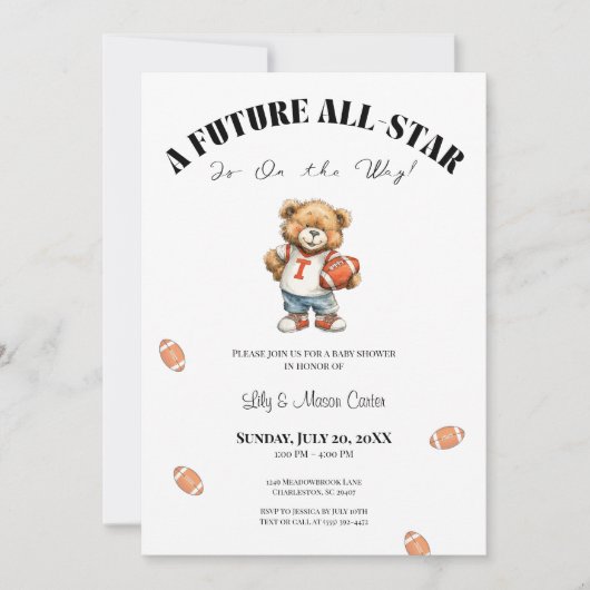 All-Star Baby Shower Invite | Future All-Star Feestdagenkaart (Voorkant)