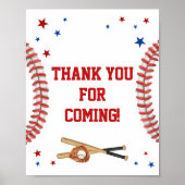 All Star Baseball Baby shower Bedankt voor je koms Poster (Voorkant)