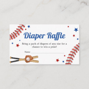 All Star Baseball Baby shower Luier Raffle Informatiekaartje