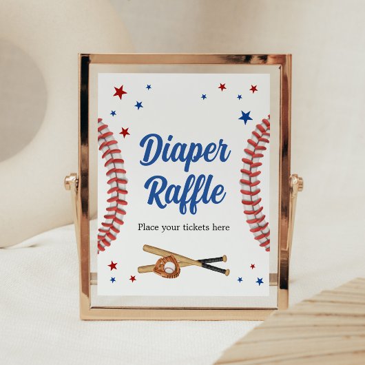 All Star Baseball Baby shower Luier Raffle Poster