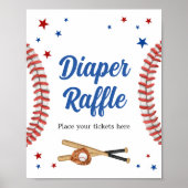 All Star Baseball Baby shower Luier Raffle Poster (Voorkant)
