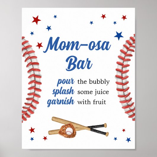 All Star Baseball Baby shower Moeder Osa Bar Poster (Voorkant)