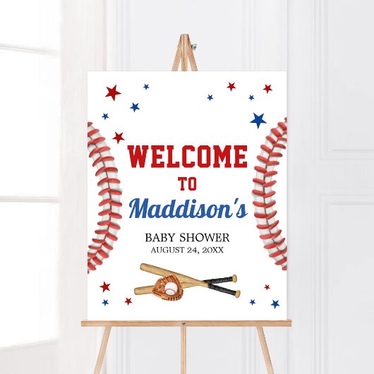 All Star Baseball Baby shower Welkom Poster