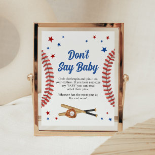 All Star Baseball Baby shower zeg geen Baby Poster