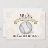  All Star Baseball Birthday Eenvoudige QR-code Kaart (Voorkant)