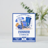 All Star Baseball Blue Budget Uitnodiging voor ver (Staand voorkant)