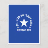 All Star Baseball Blue Budget Uitnodiging voor ver (Achterkant)