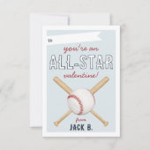 All-Star Baseball Classroom Valentijnsdag Kaart (Voorkant)