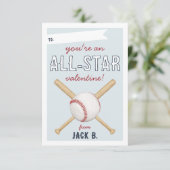 All-Star Baseball Classroom Valentijnsdag Kaart (Staand voorkant)