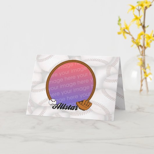 All Star Baseball Foto Lijst Kaart (Gele Bloem)