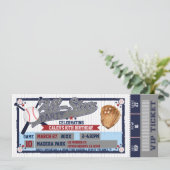 All Star Baseball Party Verjaardag Ticket Uitnodig Kaart (Staand voorkant)