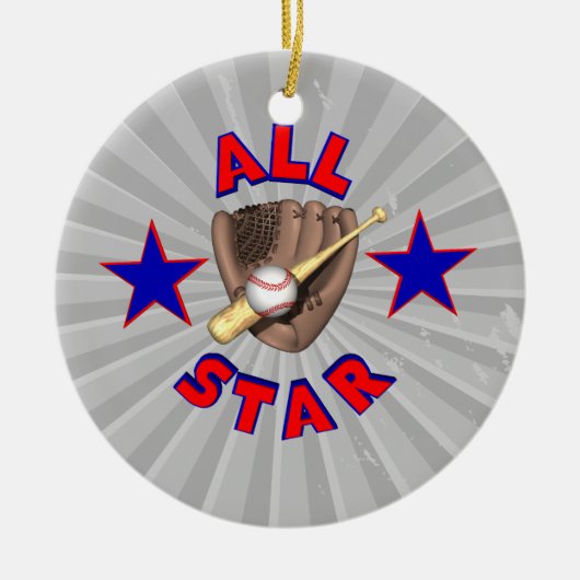 all star baseball player - afbeelding keramisch ornament (Voorkant)